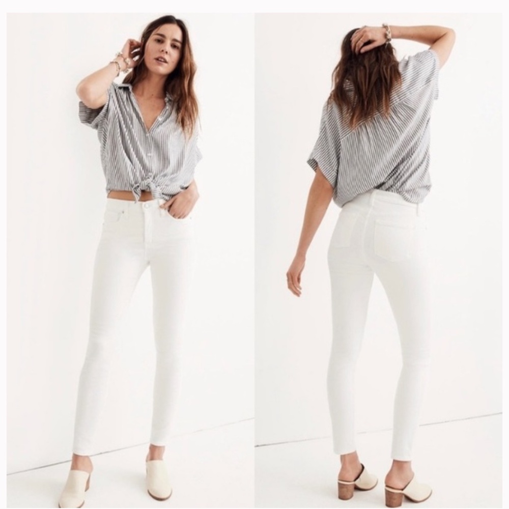 Madewell 9 inch high rise skinny jean white 23